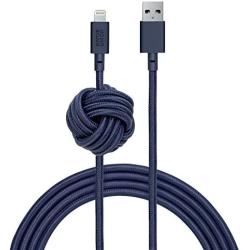 Native Union Night Cable - 10ft Ultra-Strong Reinforced [Apple MFi Certified] Durable Lightning to USB Charging Cable with Weighted Knot for iPhone/iPad (Marine)