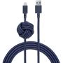 Native Union Night Cable - 10ft Ultra-Strong Reinforced [Apple MFi Certified] Durable Lightning to USB Charging Cable with Weighted Knot for iPhone/iPad (Marine)