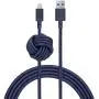 Native Union Night Cable - 10ft Ultra-Strong Reinforced [Apple MFi Certified] Durable Lightning to USB Charging Cable with Weighted Knot for iPhone/iPad (Marine)