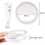 Portable Lightweight Multi-use Clip-on Selfie Ring Light (Pink) with USB Charging Port. Equipped with 3 Different Lighting Modes for Night time Photo Perfection. Fits Perfectly to All Smart Devices