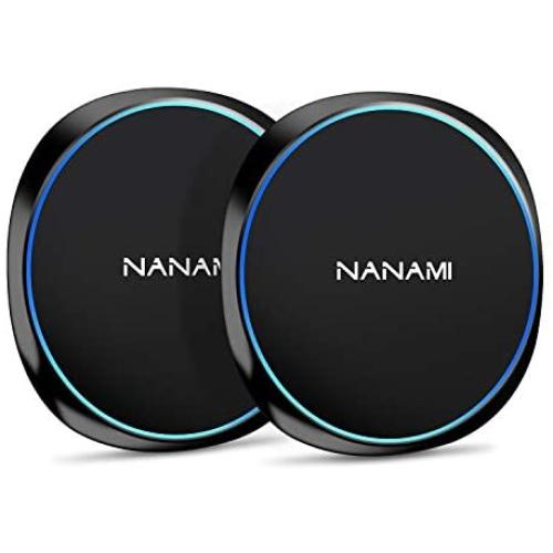 NANAMI Fast Wireless Charger,10W Qi-Certified Wireless Charging Pad [2 Pack] Compatible Samsung S20/S10/S9/S8/S7/Note 10+/9/8, 7.5W for iPhone SE/11/11 Pro/11 Pro Max/XS Max/XS/XR/X/8 Plus/New Airpods