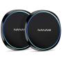 NANAMI Fast Wireless Charger,10W Qi-Certified Wireless Charging Pad [2 Pack] Compatible Samsung S20/S10/S9/S8/S7/Note 10+/9/8, 7.5W for iPhone SE/11/11 Pro/11 Pro Max/XS Max/XS/XR/X/8 Plus/New Airpods