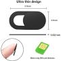 EYSOFT Webcam Cover 0.7MM Thin - Web Camera Cover fits Laptop, Desktop, PC, Macbook Pro, iMac, Mac Mini, Computer, Smartphone,Protect Your Privacy and Security (Black)