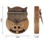 longdafeiUS Kalimba, Owl Thumb Piano with 17 Key Finger Piano Mbira Solid Walnut Wood Thumb Piano Finger Percussion Musical Gift