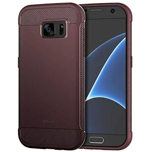 JETech Case for Samsung Galaxy S7 Protective Cover with Shock-Absorption and Carbon Fiber Design (Plum)