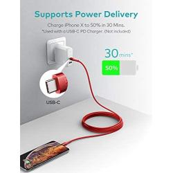 Xcentz iPhone 11 Charger, USB C to Lightning Cable [3ft Apple MFi Certified] Fast Charging Power Delivery Nylon Braided iPhone Cable for iPhone 11/11 Pro/11 Pro Max/XS Max/XS/XR/X/8/8 Plus, Red