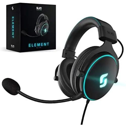 Sliq Gaming Element Elite Stereo Sound 53mm PC Gaming Headset/Headphone LED Edition for PC, Xbox One, PS4 - Detachable Microphone/Mic – Metal Frame - in-line Audio Controls – 3.5mm Jack Sliq Gaming Element Elite Stereo Sound 53mm PC Gaming Headset/Headphone LED Edition for PC, Xbox One, PS4 - Detachable Microphone/Mic – Metal Frame - in-line Audio Controls – 3.5mm Jack