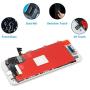 Screen Replacement for iPhone 7 (4.7"), LCD Screen Assembly Set, 3D Touch Display Digitizer Including Full Repair Kit, Screen Tempered Glass, Repair Flowchart, Magnetic Screws Map (White)