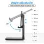 Cell Phone Stand for Desk, Foldable Desktop Phone&Tablet Holder Adjustable Height&Angle Compatible with iPhone/Samsung Galaxy/Nintendo Switch/Ipad Mini etc(Black)