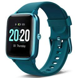 Lintelek Smart Watch, Full Touch Screen Smartwatch, 1.3 Inch Fitness Tracker with HR Monitor, Sleep Tracker, Stopwatch, IP68 Waterproof Fitness Watch Compatible with iOS, Android for Men, Women
