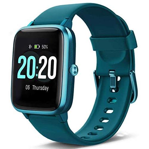 Lintelek Smart Watch, Full Touch Screen Smartwatch, 1.3 Inch Fitness Tracker with HR Monitor, Sleep Tracker, Stopwatch, IP68 Waterproof Fitness Watch Compatible with iOS, Android for Men, Women