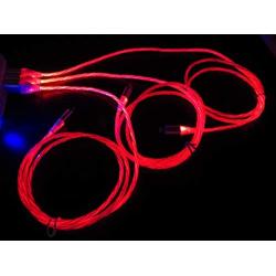 YICHUMY 3 Packs Led Flowing Phone Charging Cable Glow in The Dark USB Charger Cable Compatible with Phone XR/XS MAX/X/Phone 8 Plus/7 Plus/6 Plus/LED Visible Flowing Charging Cord (Red)
