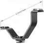 Neewer Aluminium Alloy 5.1 inches/13 Centimeters V-Shape Triple 3 Universal Cold Shoe Mount Bracket for DSLR Camera or Camcorder Accessory Such as LED Video Light,Microphone,Monitor,Flash