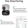 Muzzai Wireless Earbuds, Mini Bluetooth 5.0 Earphones with Charging Case,Playtime 16H IPX5 Waterproof, in-Ear Built-in Mic Headset Deep Bass Stereo for Sport Running, Black