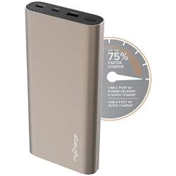 myCharge Portable Charger Power Bank - USB C Battery Pack RazorTurbo (24000mAh / 18W) Fast Charging QC/PD Type C External Cell Phone Backup for Apple iPhone, iPad & Android for Samsung Galaxy