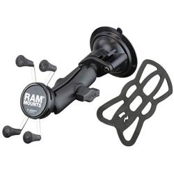 Ram Mount Twist Lock Suction Cup Mount with Universal X-Grip Cell Phone Holder, Black, RAM-B-166-UN7U