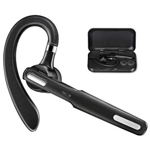 Bluetooth Headset, Wireless Bluetooth Earpiece V4.1 8-10 Hours Talktime Stereo Noise Cancelling Mic, Compatible for iPhone Android Cell Phones Driving/Business/Office (Black)