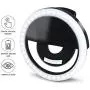 GLOUE Selfie Light Ring Led Circle Clip-on Selfie Fill Light with 36 Led Bubbles USB Rechargeable Portable for iPhone Smart Phones, Pads, Makeup Mirrors-Black 1 Pack