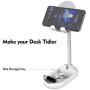 Adjustable Cell Phone Stand,licheers Foldable Cell Phone Stand for Desk,Portable Cell Phone Holder&Tablet Stand,Compatible with iPhone/iPad Mini/Kindle/Mobile Phone and More 4-9.7” Devices (White)