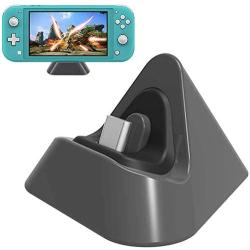 IUGGAN Charging Dock for Nintendo Switch Lite and Nintendo Switch Mini, Compact Charging Stand Station for Cell Phone with Type C Input Port (Gray)