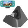 IUGGAN Charging Dock for Nintendo Switch Lite and Nintendo Switch Mini, Compact Charging Stand Station for Cell Phone with Type C Input Port (Gray)