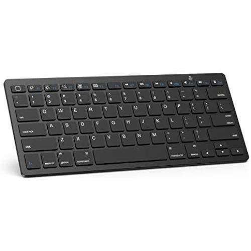 OMOTON Ultra-Slim Bluetooth Keyboard Compatible with iPad 10.2-inch/ 9.7-inch, iPad Air 10.5, iPad Pro 11/12.9, iPad Mini 5/4, iPhone and Other Bluetooth Enabled Devices, Black