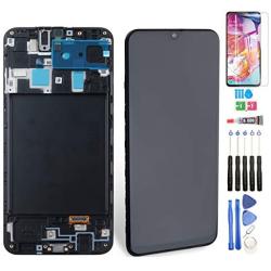 YWL-US LCD Display Touch Digitizer Screen Replacement for Samsung Galaxy A20 SM-A205F/DS SM-A205FN/DS SM-A205U Black with Frame