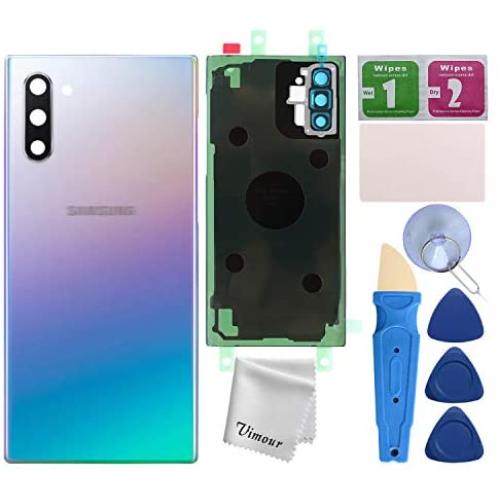 Vimour Back Cover Glass Replacement for Samsung Galaxy Note 10 N970U All Carriers with Pre-Installed Camera Lens, All The Adhesive and Professional Repair Tool Kits (Aura Glow)