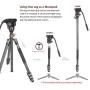 Cayer CF2451 Video Tripod 67 inches Carbon Fiber Tripod Leg with Fluid Drag Head, 4-Section Compact DSLR Tripod Convertible to Monopod for DSLR Camera, Video Camcorder