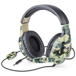 Picozon Gaming Headset with Microphone, 3.5mm Plug Headphone for PS4, Nintendo Switch, Playstation 4, Xbox One, Computer, Laptop, iPad, Surface, Smartphone - Camouflage Green