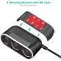 Car Socket Splitter, Te-Rich 96W 2-Way Auto Cigarette Lighter Splitter Power Adapter 12V/24V DC Outlet Extender 5.4A (Quick Charge 3.0 + 2.4A) Dual USB Charger for iPhones and Samsung Galaxy