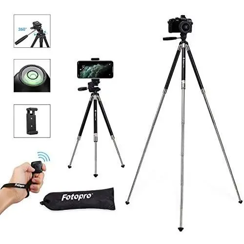 Fotopro Phone Tripod Stand, 39.5 Inch Lightweight Travel Tripod for iPhone with Remote Control, Aluminum Compact Camera Tripod for Nikon, Samsung, Huawei, Vlog Tripod for Tiktok YouTube Fotopro Phone Tripod Stand, 39.5 Inch Lightweight Travel Tripod for iPhone with Remote Control, Aluminum Compact Camera Tripod for Nikon, Samsung, Huawei, Vlog Tripod for Tiktok YouTube