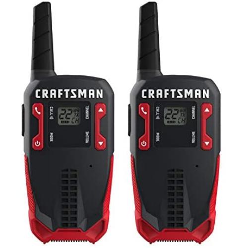 CRAFTSMAN 16-Mile Long Range Walkie Talkies for Adults - Rechargeable Two Way Radios with VOX - CMXZRAZF118 (2 Pack)