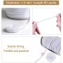 80 Yards Length 1/4 Inch Width Braided Elastic Band White Elastic String Cord Heavy Stretch High Elasticity Knit Elastic Band for Sewing Craft DIY