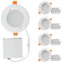 OSTWIN 4 Inch LED Gimbal Recessed Light with Junction Box 9W (45W Eqv) Dimmable Thin Adjustable LED Recessed Light 585lm, 5000K (Daylight), ETL and Energy Star Listed, Pack of 4