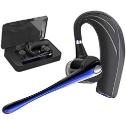 HonShoop Wireless Bluetooth Headset, Handsfree Bluetooth Earpiece V5.0 in Ear with Stereo Mic for iPhone Android Cell Phones Business/Workout/Driving Blue