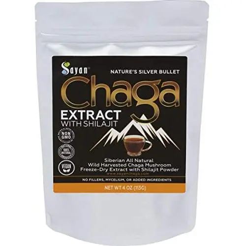 Sayan Siberian Chaga Mushroom Extract with Shilajit Powder 4Oz/113g –Powerful Antioxidant Fulvic Acid Supplement –Immune System Health Booster, Inflammation Reduction Sayan Siberian Chaga Mushroom Extract with Shilajit Powder 4Oz/113g –Powerful Antioxidant Fulvic Acid Supplement –Immune System Health Booster, Inflammation Reduction
