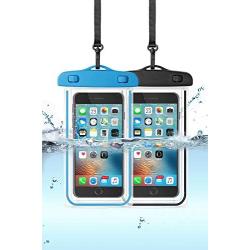 Topwey Waterproof Phone Pouch, 2 Packs Universal Large Waterproof Phone Case for iPhone 11 Pro Max Xs Max Xr x Galaxy S10 S9 up to 6.5", Cell Phone Waterproof Pouch for Swimming Pools Diving Boating