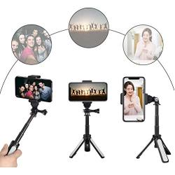 Taisioner Mini Selfie Stick Tripod Kit Two in One Compatible with Hero Action Camera and Cell Phone Accessories