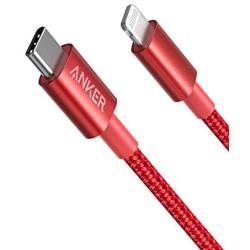 USB C to Lightning Cable, Anker New Nylon USB-C to Lightning Charging Cord for [3.3ft Apple MFi Certified] for iPhone 11 Pro/X/XS/XR / 8 Plus/AirPods Pro, Supports Power Delivery (Red)