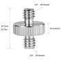 SMALLRIG 1/4" to 1/4" Male Threaded Screw Adapter Double Head Stud for Camera Cage Monitor LED Microphone, Pack of 2-828