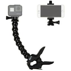 SIOTI Jaws Flex Clamp Mount with Adjustable Goose Neck and Cellphone Tripod Adapter Mount Compatible with GoPro Hero4 Session,Hero4,Hero3+,Hero3,Hero2,Hero Cameras and iPhone Samsung Most Smartphone