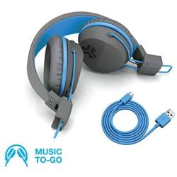 JLab Audio Neon Headphones On-Ear Feather Light (Bluetooth, Blue)