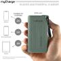 myCharge Adventure Portable Charger Waterproof Power Bank 6700mAh Dual USB Rugged Outdoor External Battery Pack for Camping Accessories, Cell Phone (iPhone, Android for Samsung Galaxy) - Green