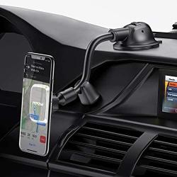 Mpow Car Phone Mount, Dashboard Magnetic Phone Holder with Strong Suction Cup, Long Gooseneck Car Mount Compatible iPhone 11 Pro Max/XS Max/XR/XS/X/8/7/6 Plus Etc