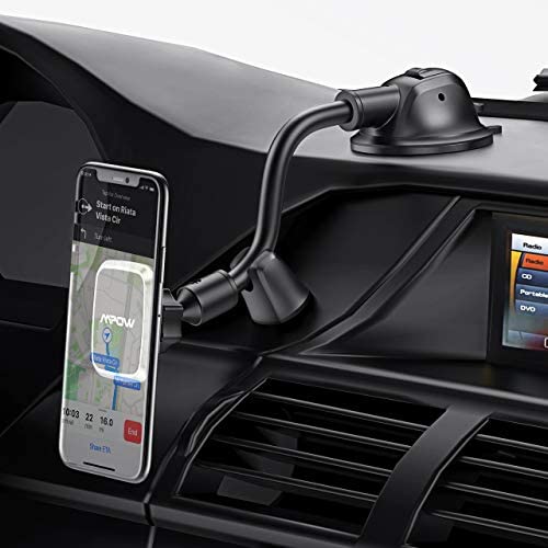 Mpow Car Phone Mount, Dashboard Magnetic Phone Holder with Strong Suction Cup, Long Gooseneck Car Mount Compatible iPhone 11 Pro Max/XS Max/XR/XS/X/8/7/6 Plus Etc