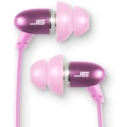 JLab Audio J6M High Fidelity Metal Ergonomic Earbuds Style Headphones w/Mic, Guaranteed for Life - Honeysuckle Pink