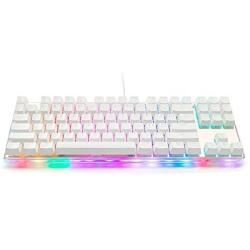 MOTOSPEED Gaming Mechanical Keyboard RGB Rainbow Backlit Transparent Bottom Anti-ghosting 87 Keys, Illuminated USB Gaming Keyboard for Mac/PC/Laptop Red Switches