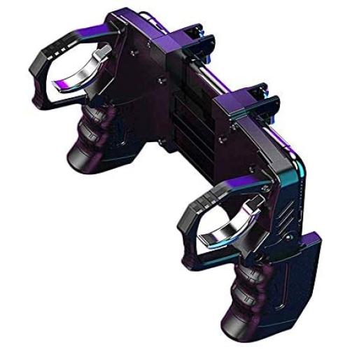 Houozon Phone Controller, 4-Finger Link Gamepad Quick Shooting Button Mobile Game with Cooling Fan, for iOS Android Electronic Accessories