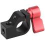 CAMVATE 15mm Single Rod Clamp with Two 1/4"-20 Screw Hole for Camera DSLR Rail System(Red, 2 Pieses)